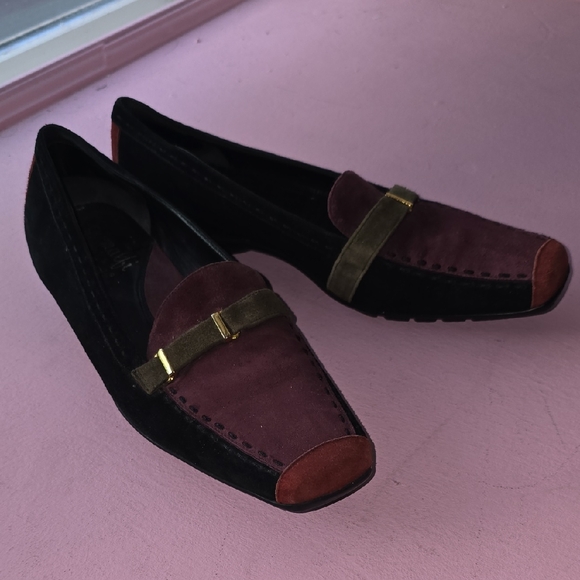 Amalfi Shoes - Amalfi Black and Red Loafers suede multicolour loafer